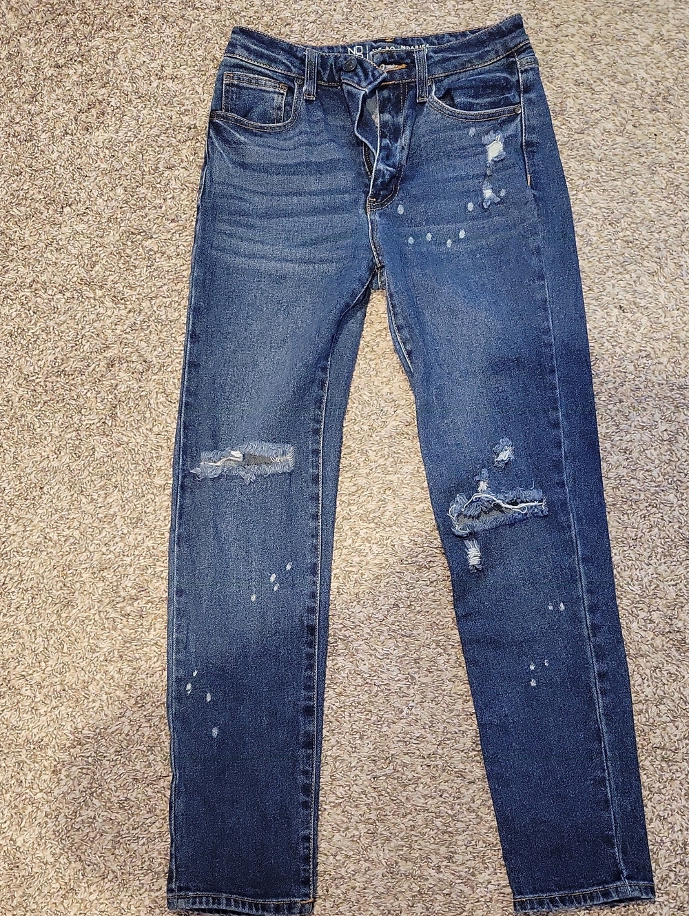 No Boundaries Distressed Dark Blue Skinny Jeans